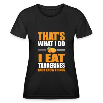 Mandarine Liebhaber - Frauen Funktions-T-Shirt - Schwarz - Vorne - AI Model Female 172 light (172cm)
