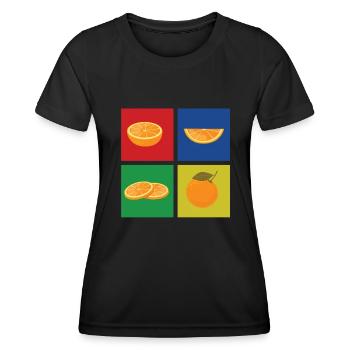 Mandarine Liebhaber - Frauen Funktions-T-Shirt - Schwarz - Vorne - AI Model Female 172 light (172cm)