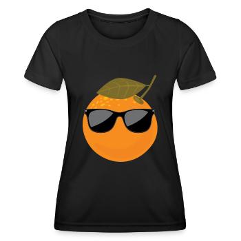 Coole Mandarine - Frauen Funktions-T-Shirt - Schwarz - Vorne - AI Model Female 172 light (172cm)