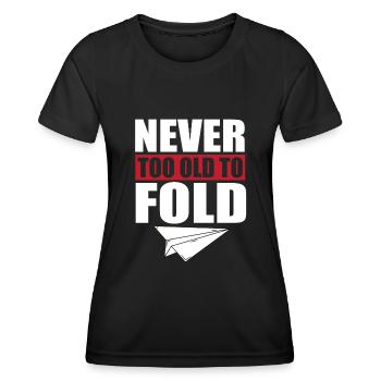 Papierflieger Falten - Frauen Funktions-T-Shirt - Schwarz - Vorne - AI Model Female 172 light (172cm)