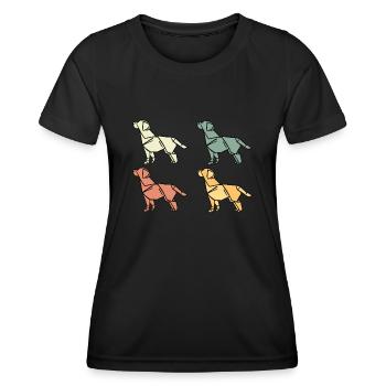 Origami Hunde - Frauen Funktions-T-Shirt - Schwarz - Vorne - AI Model Female 172 light (172cm)