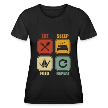 Origami Papier Falten - Frauen Funktions-T-Shirt - Schwarz - Vorne - AI Model Female 172 light (172cm)
