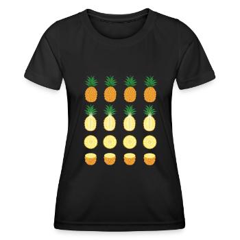 Ananas - T-shirt sport Femme - noir - Devant - AI Model Female 172 light (172cm)