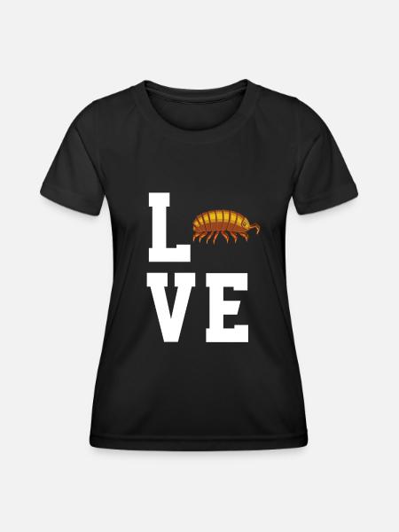 Liebe Asseln - Frauen Funktions-T-Shirt - Schwarz