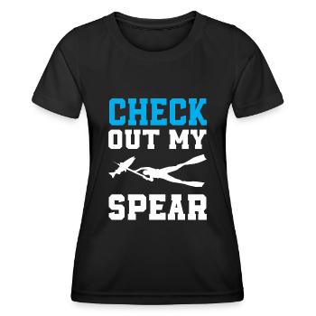 T-shirt de chasse sous-marine - T-shirt sport Femme - noir - Devant - AI Model Female 172 light (172cm)
