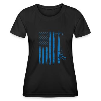 Spearfishing États-Unis - T-shirt sport Femme - noir - Devant - AI Model Female 172 light (172cm)