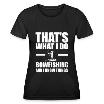 Bow fishing - Women's Functional T-Shirt - black - Front - AI Model Female 172 light (172cm)