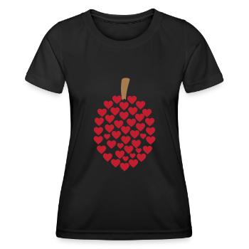 Cœurs Durian - T-shirt sport Femme - noir - Devant - AI Model Female 172 light (172cm)