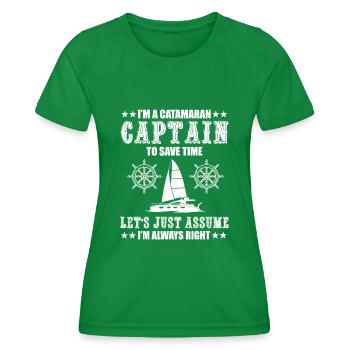 Catamaran Captain - Women's Functional T-Shirt - kelly green - Front - AI Model Female 172 dark (172cm)