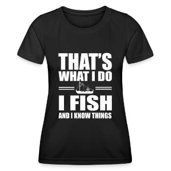 Coupeurs de pêche Pêche - T-shirt sport Femme - noir - Devant - AI Model Female 172 light (172cm)