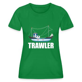 Fischkutter - Frauen Funktions-T-Shirt - Kelly Green - Vorne - AI Model Female 172 dark (172cm)