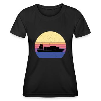 Navire d’alimentation - T-shirt sport Femme - noir - Devant - AI Model Female 172 light (172cm)