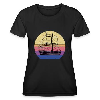Bateau pirate - T-shirt sport Femme - noir - Devant - AI Model Female 172 light (172cm)