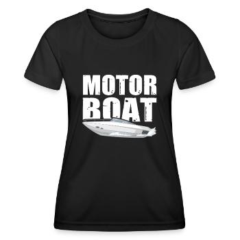 Motorboot - Frauen Funktions-T-Shirt - Schwarz - Vorne - AI Model Female 172 light (172cm)