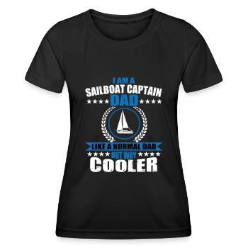 Lustiger Segelboot-kapitän-vati - Frauen Funktions-T-Shirt - Schwarz - Vorne - AI Model Female 172 light (172cm)