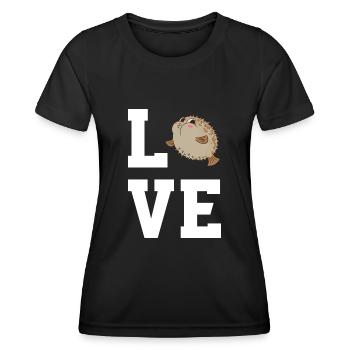 Cher poisson-globe - T-shirt sport Femme - noir - Devant - AI Model Female 172 light (172cm)