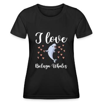 Ich Liebe Beluga Wale - Frauen Funktions-T-Shirt - Schwarz - Vorne - AI Model Female 172 light (172cm)