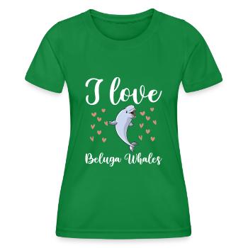 J’adore les bélugas - T-shirt sport Femme - vert - Devant - AI Model Female 172 dark (172cm)