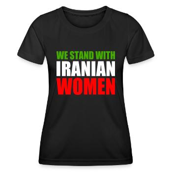 We stand with iranian women - Frauen Funktions-T-Shirt - Schwarz - Vorne - AI Model Female 172 light (172cm)