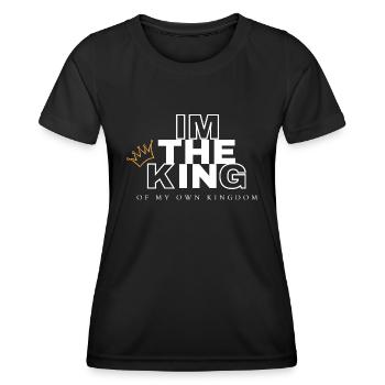 Je suis le Roi - de mon propre royaume - T-shirt sport Femme - noir - Devant - AI Model Female 172 light (172cm)