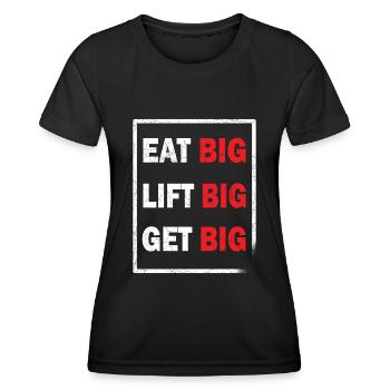 Manger body building entraînement de remise en forme - T-shirt sport Femme - noir - Devant - AI Model Female 172 light (172cm)
