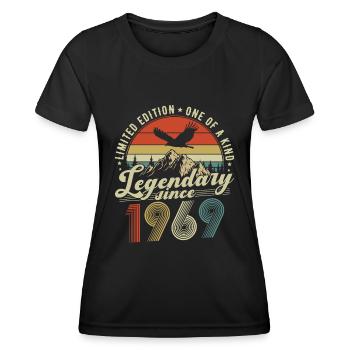 Legendary Since 1969 Vintage Birthday Gift - Women's Functional T-Shirt - black - Front - AI Model Female 172 light (172cm)