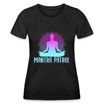 Yoga Mantra Patrol Funny Yoga - Women's Functional T-Shirt - black - Front - AI Model Female 172 light (172cm)