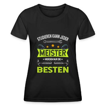 Studieren kann jeder coole Meisterprüfung Meister - Frauen Funktions-T-Shirt - Schwarz - Vorne - AI Model Female 172 light (172cm)