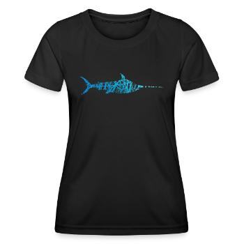 Schwertfisch Kritzelei Farben Marlin Fisch - Frauen Funktions-T-Shirt - Schwarz - Vorne - AI Model Female 172 light (172cm)