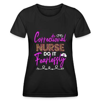 Infirmière correctionnelle Do It Fearless Nursing Gifts - T-shirt sport Femme - noir - Devant - AI Model Female 172 light (172cm)