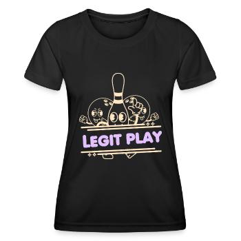 Bowling Kegelbahn Legit Play - Frauen Funktions-T-Shirt - Schwarz - Vorne - AI Model Female 172 light (172cm)