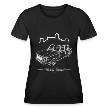 Wartburg 353 - Made in Eisenach - Cult of the GDR - Women's Functional T-Shirt - black - Front - AI Model Female 172 light (172cm)