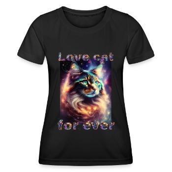 Maine Coon Magic : L’amour pour toujours... ! - T-shirt sport Femme - noir - Devant - AI Model Female 172 light (172cm)