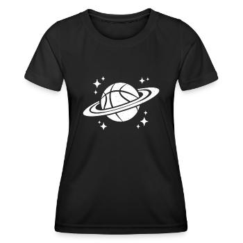Basketball im Weltall Umlaufbahn Basketballspieler - Frauen Funktions-T-Shirt - Schwarz - Vorne - AI Model Female 172 light (172cm)