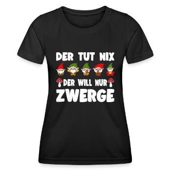Der Tut Nix Der Will Nur Zwerge - Frauen Funktions-T-Shirt - Schwarz - Vorne - AI Model Female 172 light (172cm)