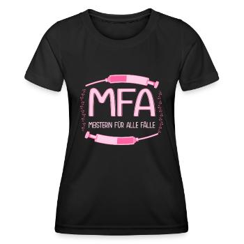MFA Master Assistant médical - T-shirt sport Femme - noir - Devant - AI Model Female 172 light (172cm)
