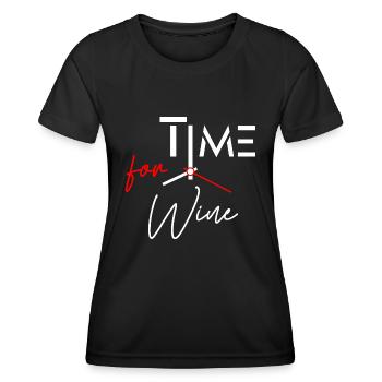 Winegod dit drôlement Le temps du vin - T-shirt sport Femme - noir - Devant - AI Model Female 172 light (172cm)