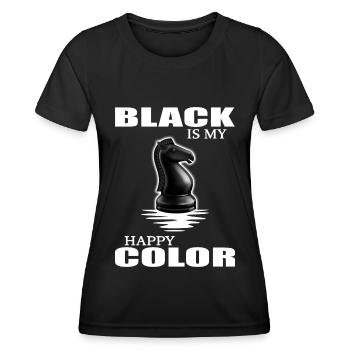 Échecs et échec et mat Joueur d’échecs « couleur noire » - T-shirt sport Femme - noir - Devant - AI Model Female 172 light (172cm)