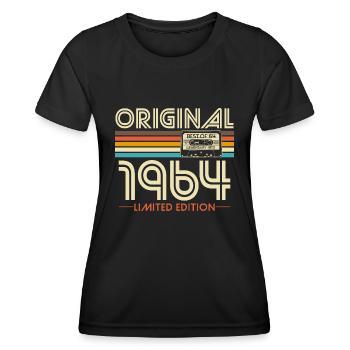 Original 1964 Jahrgang Vintage Geburtstag Retro - Frauen Funktions-T-Shirt - Schwarz - Vorne - AI Model Female 172 light (172cm)