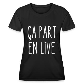 ça part en live - T-shirt sport Femme - noir - Devant - AI Model Female 172 light (172cm)