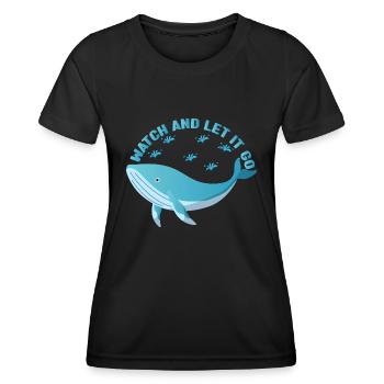 Regarder et laisser aller Whale Lover Whales Aquarist - T-shirt sport Femme - noir - Devant - AI Model Female 172 light (172cm)