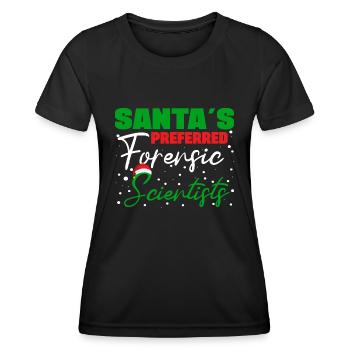 Santa's Preferred Forensic Scientist Gift Idea - Women's Functional T-Shirt - black - Front - AI Model Female 172 light (172cm)
