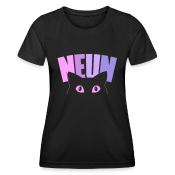 9. Geburtstag Mädchen 9 Jahre alt Kätzchen Katze - Frauen Funktions-T-Shirt - Schwarz - Vorne - AI Model Female 172 light (172cm)