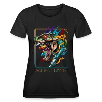Drachenkopf: Eine Hommage an alte Mythen - Frauen Funktions-T-Shirt - Schwarz - Vorne - AI Model Female 172 light (172cm)