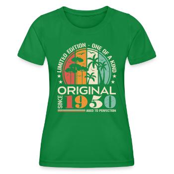 Oldtimer Baujahr 1950 Geboren Jahrgang Geburtstag - Frauen Funktions-T-Shirt - Kelly Green - Vorne - AI Model Female 172 dark (172cm)