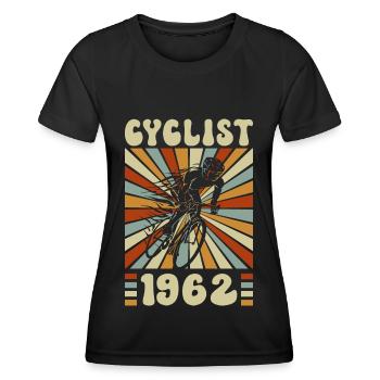 Cycliste Né En 1962 60 Ans Anniversaire - T-shirt sport Femme - noir - Devant - AI Model Female 172 light (172cm)