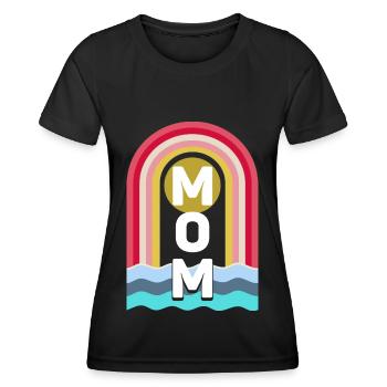 Retro Rainbow With Colorful Sea Mom - Women's Functional T-Shirt - black - Front - AI Model Female 172 light (172cm)