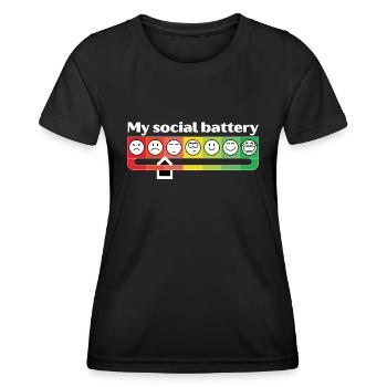 My social battery - Women's Functional T-Shirt - black - Front - AI Model Female 172 light (172cm)