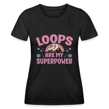 Roller Skating Skate Loops Are My Superpower Gift - Frauen Funktions-T-Shirt - Schwarz - Vorne - AI Model Female 172 light (172cm)