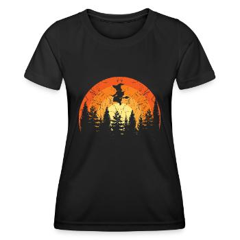 Hexe Sunset - Frauen Funktions-T-Shirt - Schwarz - Vorne - AI Model Female 172 light (172cm)
